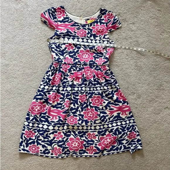 Anthropologie Maeve Peralta Flared Dress Bird Floral Size 2 Pockets Fit & Flare - Picture 6 of 7